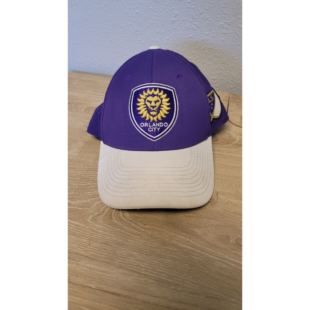 Orlando City SC Adidas MLS Soccer Team Logo Flex Fit Cap Hat Sm Med Purple